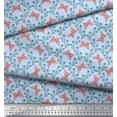 thumbnail image 2 of Soimoi Blue Polyester Crepe Fabric Flower & Butterfly Print Fabric by The Yard 52 Inch Wide, 2 of 3