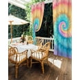 thumbnail image 5 of nqOlkjepod Outdoor Curtains for Patio Waterproof, Colorful Tie Dye Outdoor Privacy Panels Grommet, Rainbow Ombre Abstract Pattern Art Blackout Outside Curtains for Porch/Cabana 54"x108", 1 Panel, 5 of 8