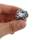 thumbnail image 2 of 2 anillos de calavera de demonio malvado con garra de dragón para hombre, estilo gótico, estilo motero, con ojos únicos para Halloween (azul), 2 of 7