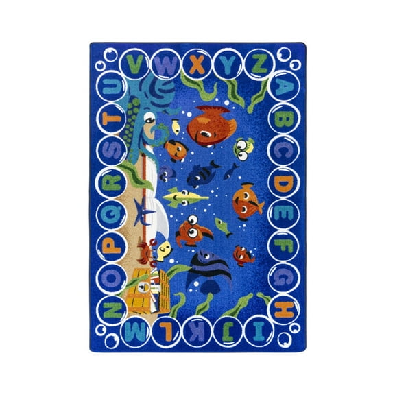Underwater Readers 10'9" x 13'2" Area Rug In Color Multi-Color:Multi,Material:Nylon
