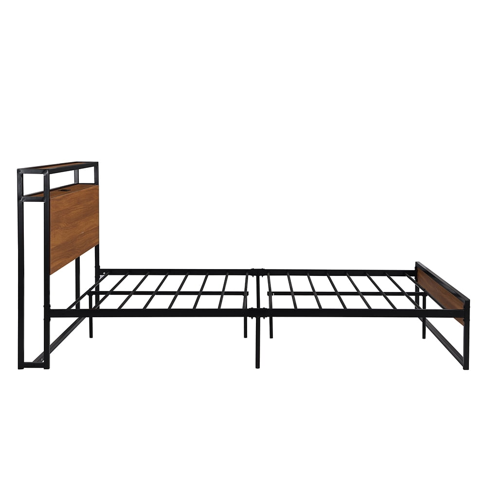 Kadyn Queen Size Platform Bed Frame, Metal Bed Frame with Sockets, USB Ports and Slat Support, Platform Bed Frame for Adults, Black Kadyn Queen Size Platform Bed Frame, Metal Bed Frame with Sockets, USB Ports and Slat Support, Platform Bed Frame for Adults, Black