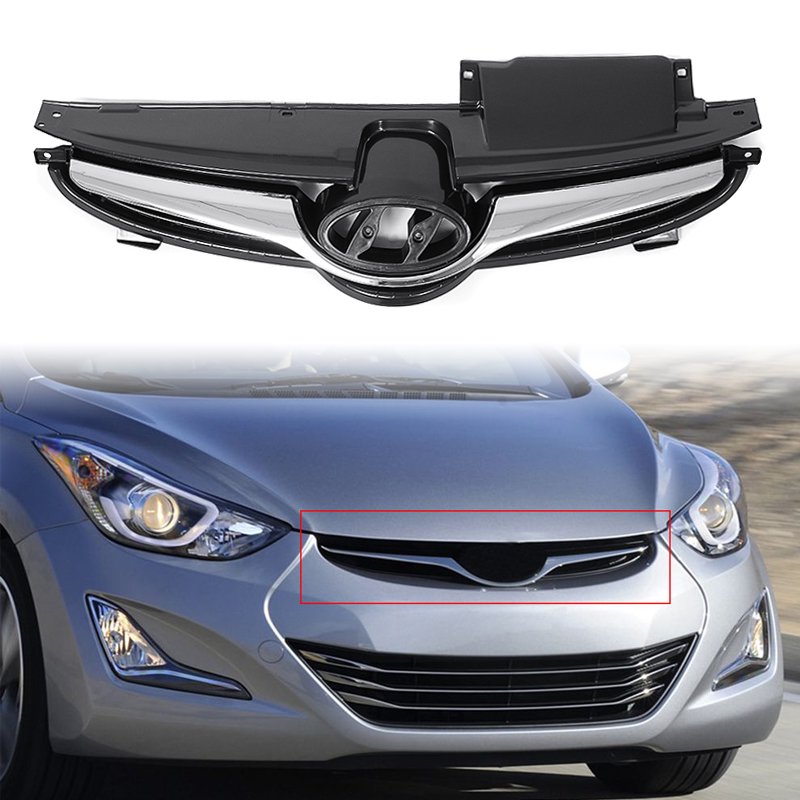 Replacement Chrome Front Bumper Grille Grill for Hyundai Elantra 2014 2015 2016 863503Y500