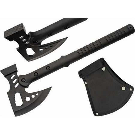 Szco Supplies 16.25" Black Multipurpose Outdoor Camping Hammer Hatchet Axe with Nylon Sheath