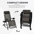 thumbnail image 3 of Adjustable Grey Zero Gravity Rocking Lounge Chair - Outdoor Patio Recliner with Headrest & Tray - Perfect for Garden, Beach & Camping Relaxation, 3 of 7