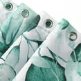 thumbnail image 3 of Extra Long Shower Curtain 72 x 84, Teal Floral Shower Curtain for Bathroom, Watercolor Plant Eucalyptus Leaves Fabric Shower Curtain Set with Hooks, 3 of 6