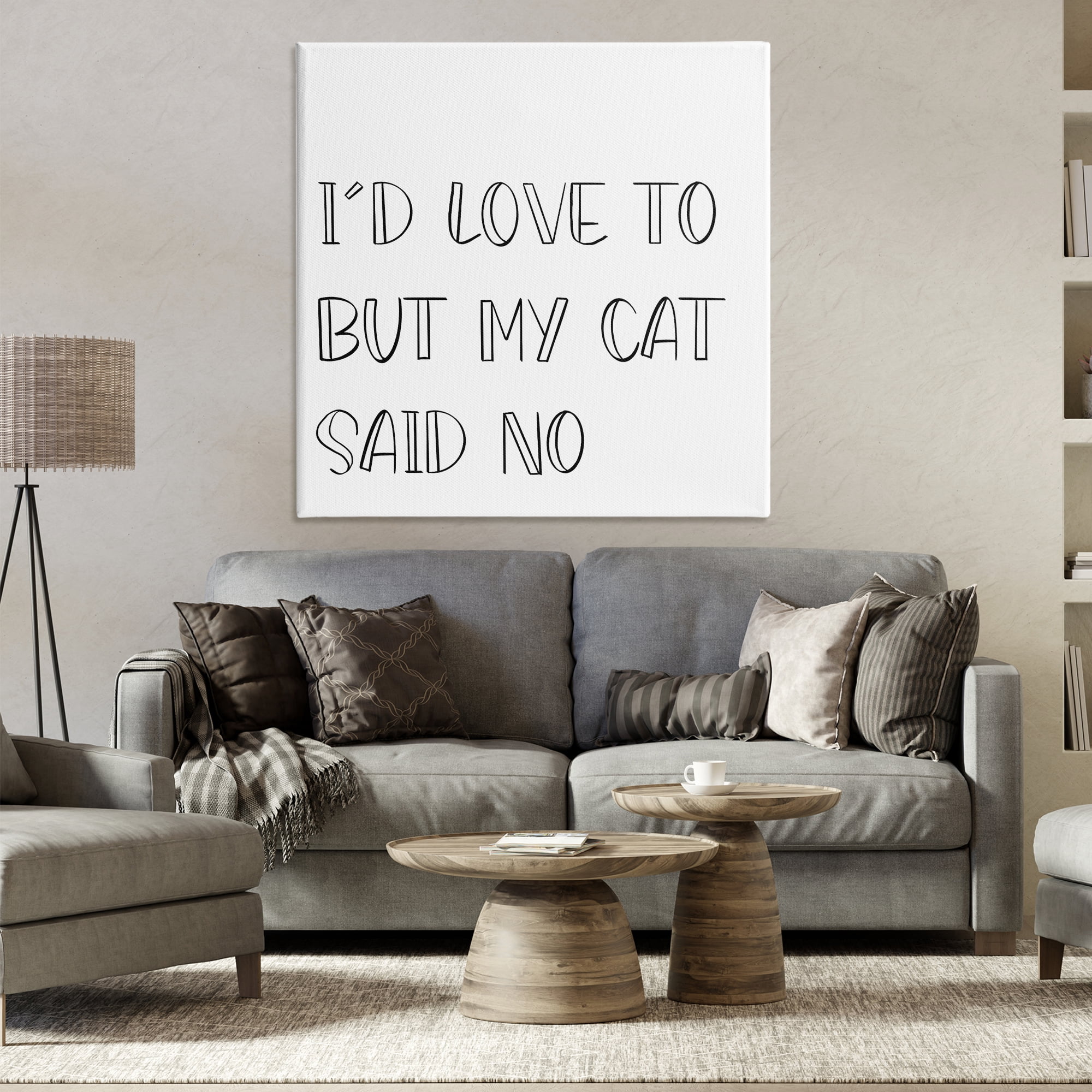 Stupell Industries My Cat Said No Text & Numbers Painting Wrapped Canvas Art Print Wall Art, 36 x 36
