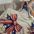 thumbnail image 4 of PRATYUS Stars Bows American Impressionism Flannel Blanket, Soft Cozy 40x50in, 4 of 7