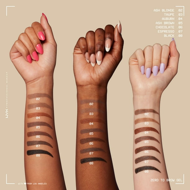 NYX Professional Makeup Zero to Brow Longwear Eyebrow Gel, Auburn