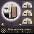 thumbnail image 4 of TiliKuly Miroir de Meuble-Lavabo Rond 24 Pouces Fleur de Glace Cristal avec Lumières 3 Couleurs Dimmables Anti-Buée 24 Pouces Rétroéclairé Miroir Rond Éclairé pour Salle de Bain Mur Maquillage Cercle LED Miroir de Meuble-Lavabo avec Rétroéclairages Cristal, 4 of 7