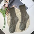 thumbnail image 3 of vnanda Soft Socks 1 Pair Unisex Socks Pure Color Knitted Mid-tube Ankle Protection Soft High Elasticity Anti-slip Warm No Odor Sweat Absorption Adult Four, 3 of 8