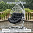 thumbnail image 4 of TOPCHANCES Egg Chair Cushion Only, Water-Resistant Outdoor Rocking Chair Cushion, Thick Papasan Seat Cushion with Ties for Patio, Porch, Balcony, Garden (Black), 4 of 9