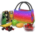 thumbnail image 3 of Fotbe Rainbow Glitter Bolsa Térmica Portátil con Estampado, Bolsa de Entrega de Alimentos Aislada, Bolsa Reutilizable de Gran Capacidad para Comidas y Supermercado, 3 of 6
