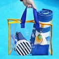 thumbnail image 4 of Sylvamorning Beach Bag Portable Letter Print Transparent Handbag Shoulder Bag, 4 of 8