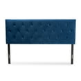 thumbnail image 3 of Baxton Studio Felix Modern and Contemporary Navy Blue Velvet Fabric Upholstered Queen Size Headboard, 3 of 8