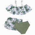 thumbnail image 2 of Girls 3 Piece Swimsuits with Skirts Ribbed Spaghetti Strap Bikini Sets Swim Bathing Suit for Teen Girls, 2 of 7