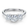 thumbnail image 3 of Gem Stone King 925 Sterling Silver White Moissanite Engagement Ring for Women | 1.80 Cttw | Round 6MM | Gemstone Birthstone | Size 5, 3 of 7