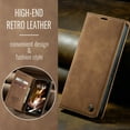 thumbnail image 5 of Allytechgroup for Apple iPhone 16 Case Slim Wallet Cover with Card Slots Holder/Cash Pocket [Magnetic Closure] PU Leather & TPU Flip Folio Kickstand Shockproof Stand Shockproof Retro Shell, Brown, 5 of 11