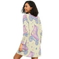 thumbnail image 2 of FORMRS Womens Long Sleeve Nightgowns Crew Neck Sleep Shirt Soft Pajamas Sizes S-3XL, Roller Disco, 2 of 8