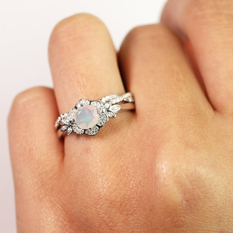 Blue Opal Gemstones Stylish Party Wear Bracelet For Women In Silver