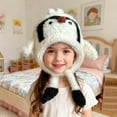 thumbnail image 2 of MAIHAN Baby Hats Winter Kids Hat With Ear Polar Animal Penguin Design Thermal Insulated Windproof Cold Weather Winter Hats for Kids,White, 2 of 5