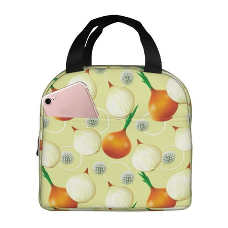 Insulated Lunch Bag for Women Men - Onion Pattern flower Leakproof Cooler Lunch Box for Women Men  Lunch Tote Bags for Work School Picnic Travel