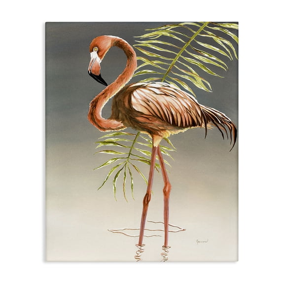 Stupell Industries Traditional Flamingo with Water Ripple Canvas Art, 24 x 30, by Christine Reichow