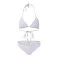 thumbnail image 3 of BOBOGOJP Women's Bikini Sets High Waisted Swim Skirt Tummy Control Swimsuits Two Piece Scalloped Trim Bathing Suit Light Purple for Size XL, 3 of 8