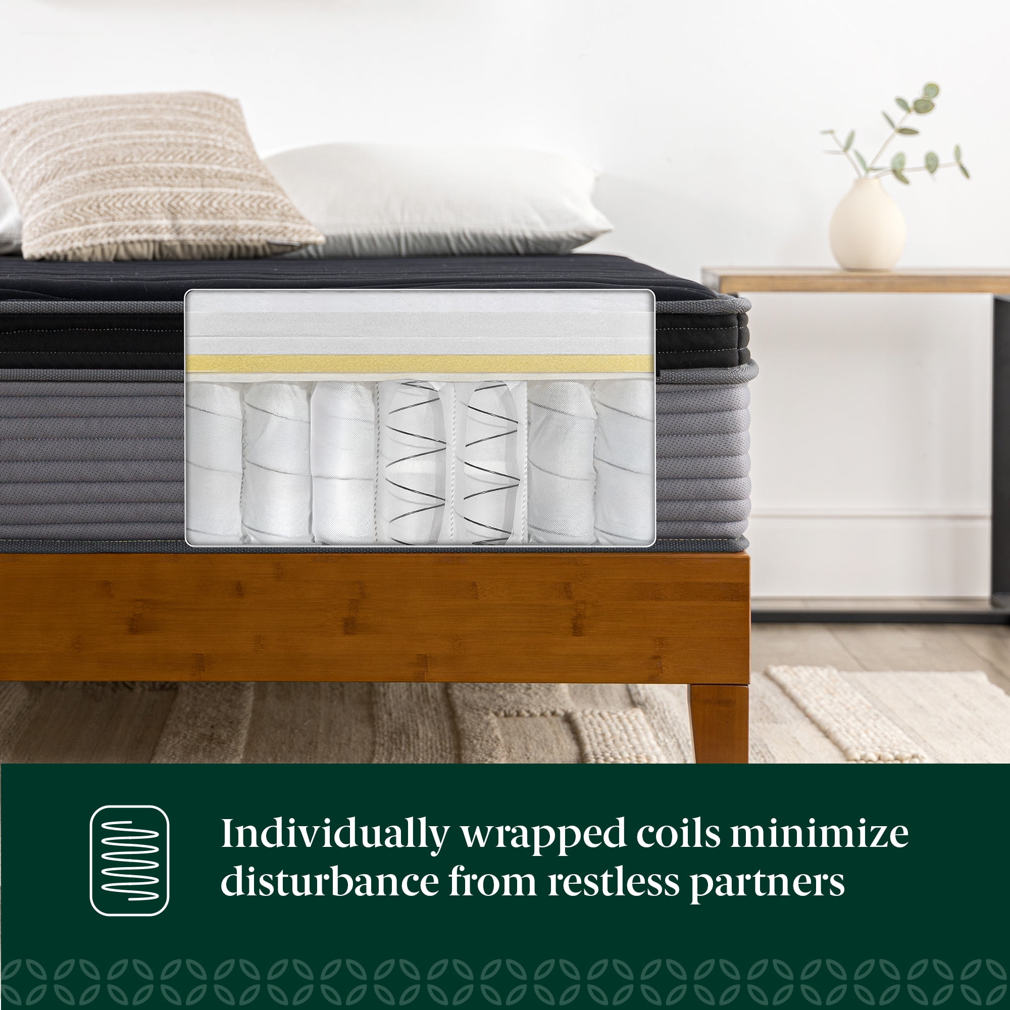 Zinus Tranquility 12" Medium Hybrid Mattress, King