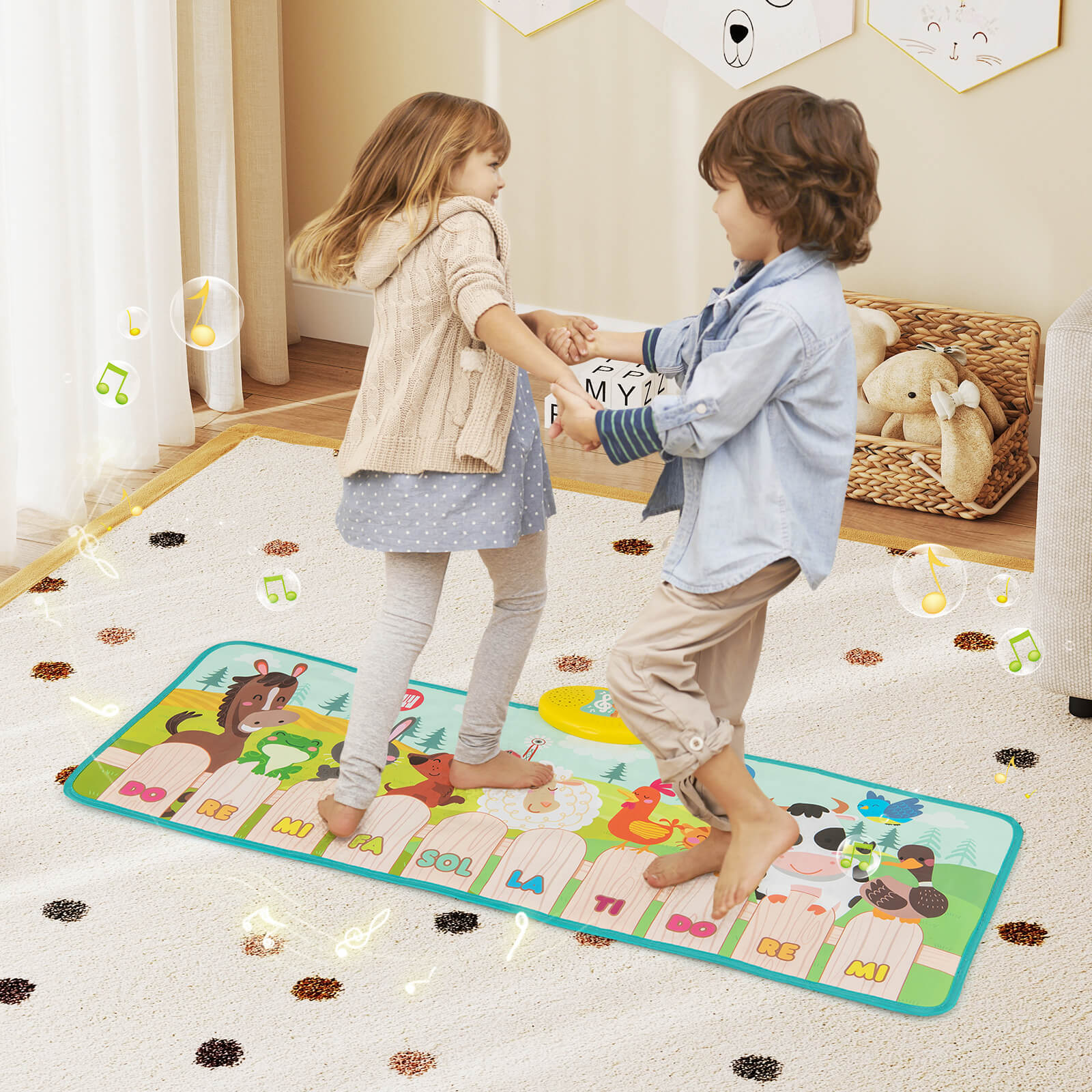 Costway Floor Piano Mat for Toddlers Baby Musical Touch Dancing Keyboard Play Mat Gift