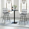 thumbnail image 4 of Costway Set of 2 Velvet Bar Stools Bar Height Kitchen Dining Chairs with Metal Legs Grey, 4 of 9