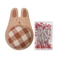 thumbnail image 1 of KLKCMS Cute Pin Cushion with Pins Wood Base Needle Holder for Quilting Cross Stitch Set B, 1 of 9