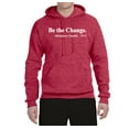 thumbnail image 2 of Inspirational Quote Be the Change by Mahatma Gandhi 1913 Unisex Graphic Hoodie Sweatshirt, Vintage Heather Red, 2XL, 2 of 3