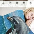 thumbnail image 3 of Pratyus Dolphins Ocean Beach Print Throw Blanket for Kids Boys Lightweight Cozy All Seasons Blanket Gifts 40x50in, 3 of 6