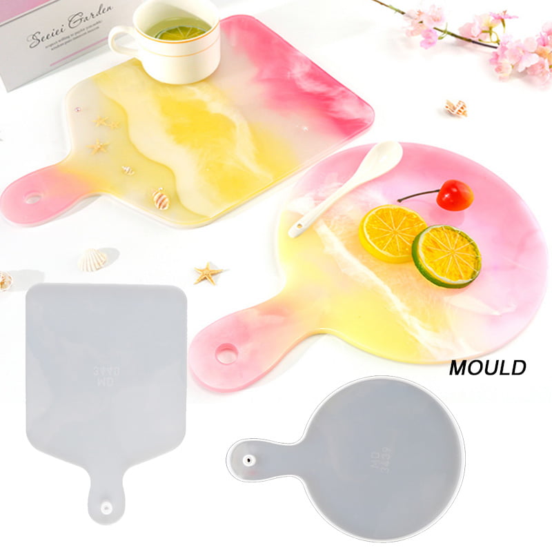Mould Silicone Coaster Cutting Board Resin Casting  Epoxy Mold Fruit Tray Craft 