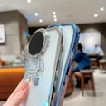 thumbnail image 5 of Compatible with iPhone 14 Case,6D Plating Astronaut Stand Case for iPhone 13 Cute Astronaut Camera Women Soft Shockproof Clear Cover for iPhone 13 Pro 6.1 inch Case (Sierra Blue), 5 of 6