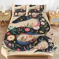 thumbnail image 6 of 3 Pcs Soft Bedding Set, Includes 1 Duvet Cover with Zipper And 2 Pillow,Shams Flower Entwined Snake Queen(90"×90"), 6 of 8