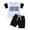 White, variant on LNMQLPDBS Toddler Boy Sets Letters Color Block Short Sleeve Crewneck T Shirt + Solid Color Elastic Waist Shorts 2pcs Outfits 12-18 Month Boy Clothes Baby Gifts for Boys Casual Summer Outdoor Suit