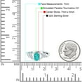 thumbnail image 4 of Art Deco Oval Engagement Ring Paraiba Tourmaline CZ 925 Sterling Silver Size 9, 4 of 6