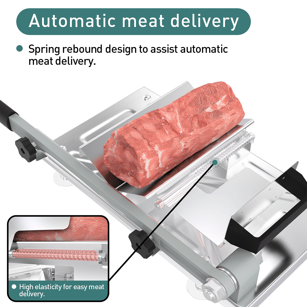 PAYISHO Stainless Steel Food Slicer,Manual Frozen Meat Slicer Beef and Mutton Roll Meat Cleavers Machine for Home Cooking of BBQ Hot Pot
