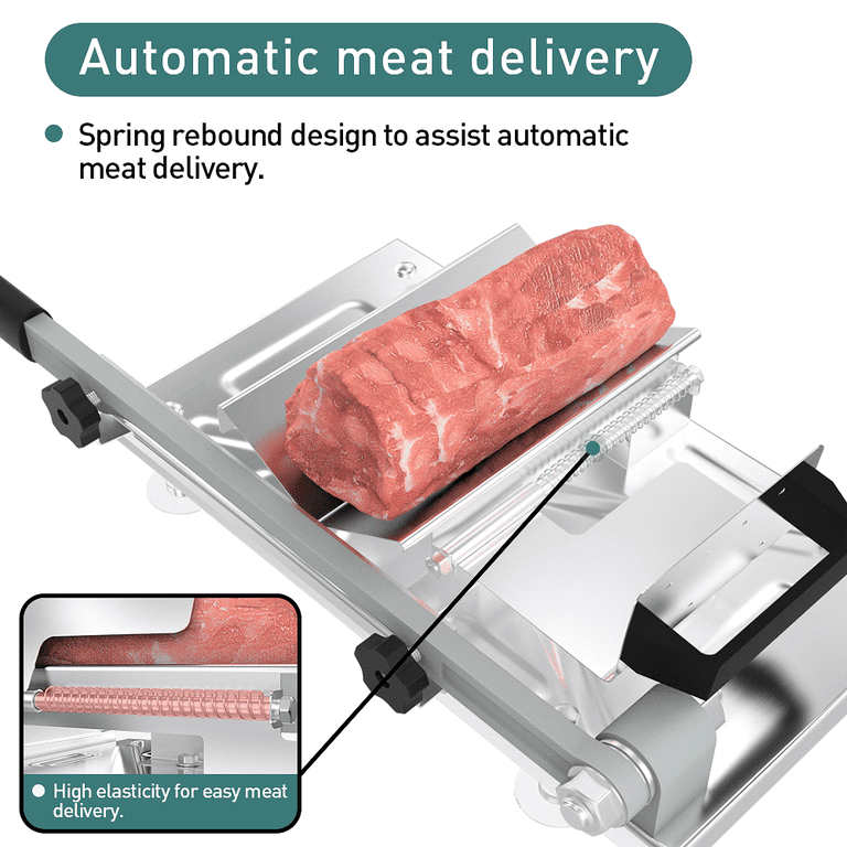 Manual Frozen Meat Slicer, Stainless Steel Meat Cutter Beef Mutton Roll Meat  Food Slicer Slicing Machine