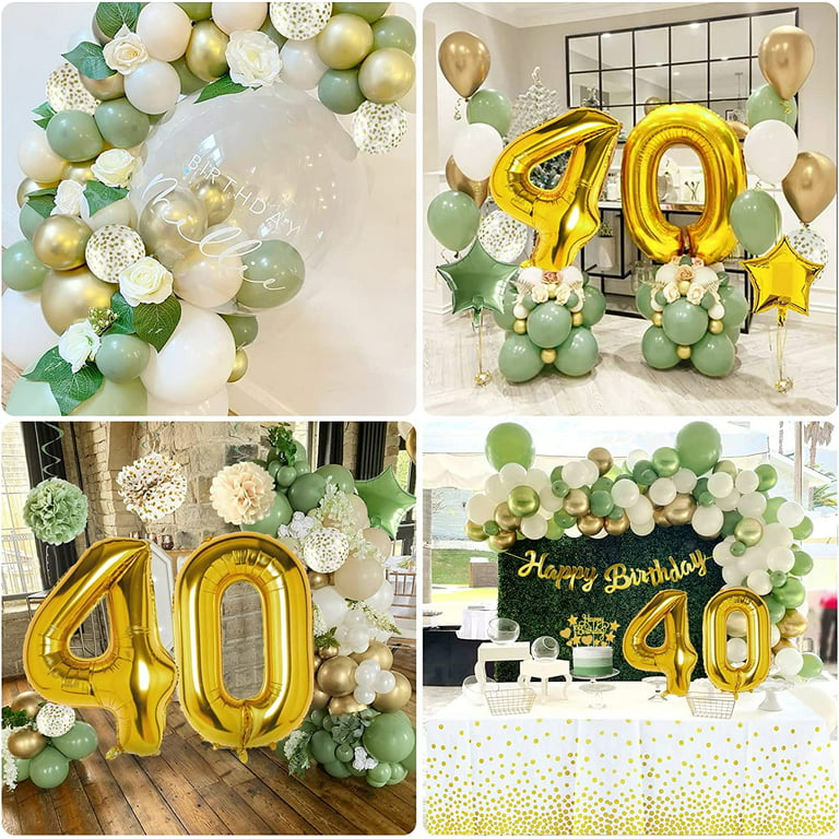 Black & Silver 70th Birthday Decorations for Men 40 Number Balloons,  Banner, Foil Curtains, Balloons, Pom Poms 70th Party Supplies 