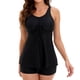thumbnail image 1 of ICHUANYI Clearance Women's Swimsuit Printed Tank Top Two Piece Bathing Suit With Shorts Swimwear(Black, XXL) ICHUANYI WER2023080705187, 1 of 9