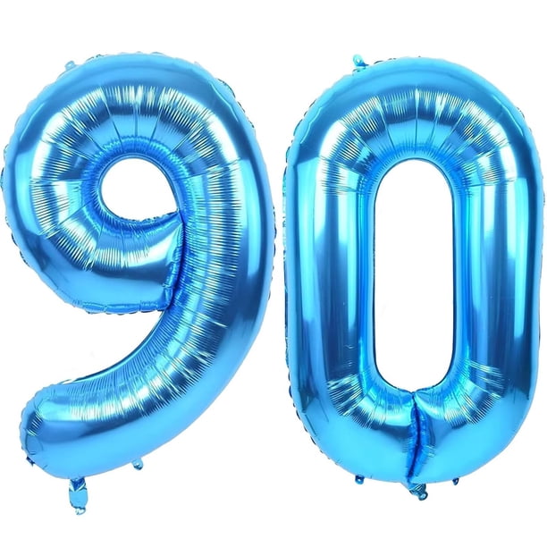Globo LVMOQIQIU, 40 cm, azul, número 90, lámina para decoración de fiestas