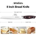 thumbnail image 4 of MOSFiATA Bread Knife 8 In Serrated Knife, 5Cr15Mov High Carbon Stainless Steel Bread Cutter with Ergonomic Pakkawood Handle, Full Tang Bread Slicer with Sheath, Ideal for Cake, Bagel, Sandwich, 4 of 6