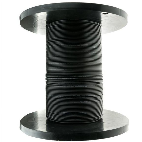 12 Indoor & Outdoor Fiber Optic Cable with Multimode 50 & 125 - OM3 - 10 Gbit - Riser Rated Spool - Black - 1000 ft.