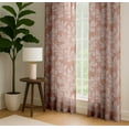thumbnail image 4 of Vargottam Cotton Curtains for Windows - 3-in-1 Rod Pocket/Back Tab Short Window Drapes - Light Filtering Cotton Panels - Set of 2, 52"x63" - Leaves Pattern (Orange), 4 of 8