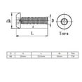 thumbnail image 4 of M6x20mm 304 Stainless Steel Button Head Torx Tamper Proof Screws T30 Drive 8pcs, 4 of 4