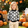 thumbnail image 3 of Kids Halloween Sweater Boys Girls Toddler Long Sleeve Cute Ghost Pattern Crewneck Pullover Sweaters 1-4 Years, 3 of 9