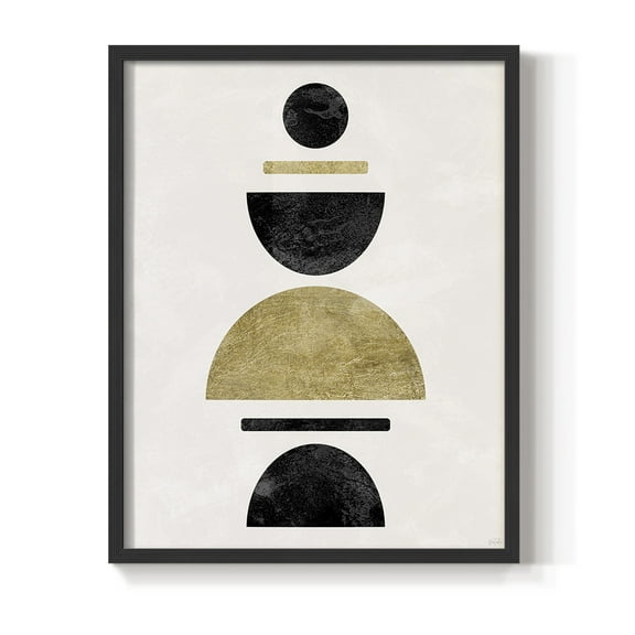 Modern Stack in Black Solid Wood 11 x 14 Framed Print