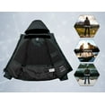 thumbnail image 3 of Little Donkey Andy Men's Waterproof Jacket with Removable Hood，Fleece Lined Warm Rain Jacket for Hiking, Skiing Black S, 3 of 7